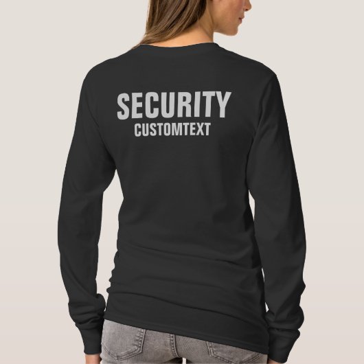 Womens Front & Back Double Sided Security Black Tシャツ (裏面)