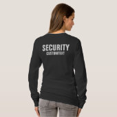 Womens Front & Back Double Sided Security Black Tシャツ (裏面フル)