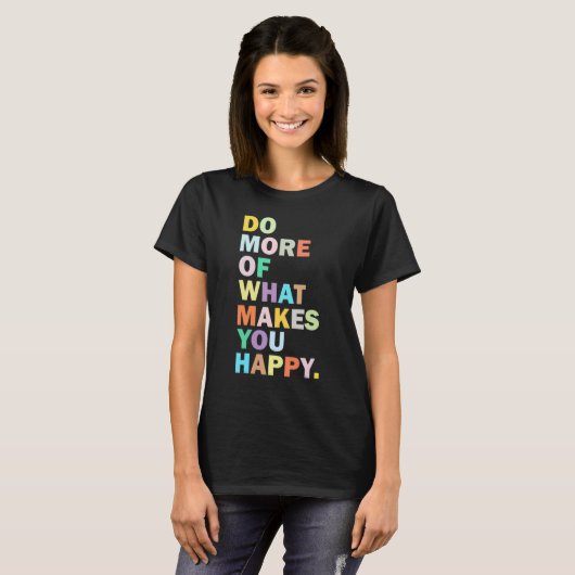 Women's Fun Happy Letter Printed Tシャツ (正面フル)