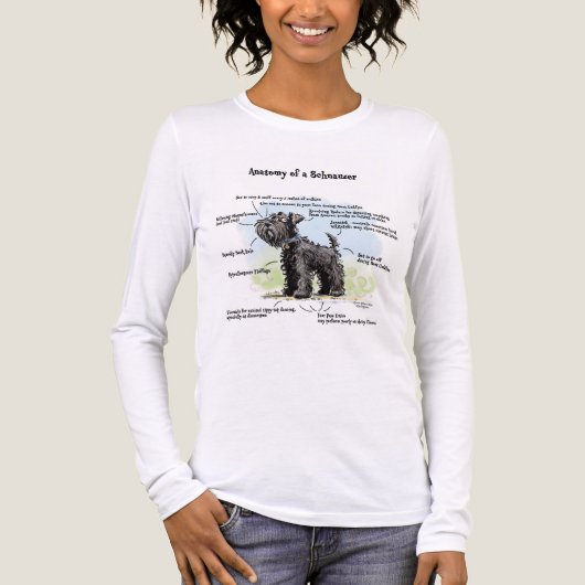 Women's Funny Anatomy of a Black Schnauzer T-Shirt トライブレンドＴシャツ (正面)