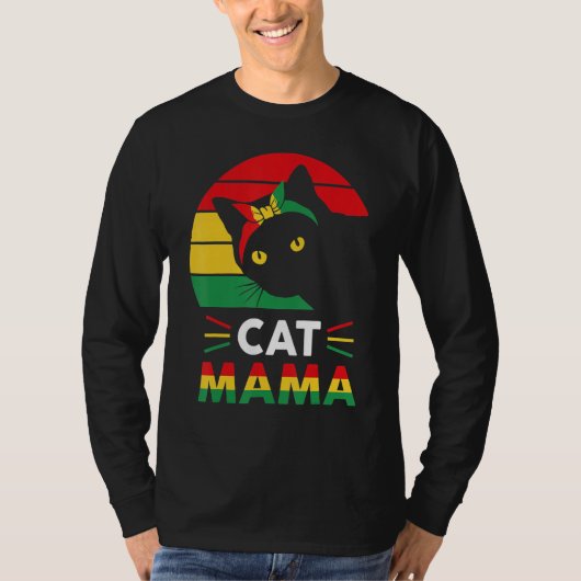 Womens Funny Cat Mama Black History Month Women Mo Tシャツ (正面)
