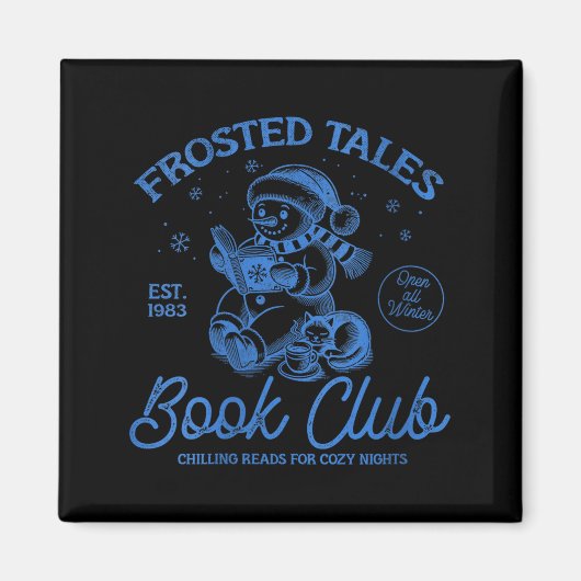 Womens Funny Christmas Snowman Frosted Tales Book マグネット (正面)