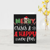 Womens Funny Crisis And A Happy New Fear Humor Mer カード (黄色い花)