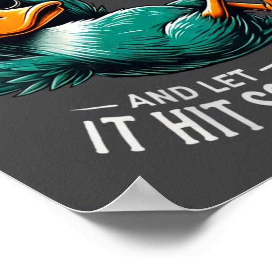 Womens Funny Duck Graphic Tees Men Women Teens Fun ポスター (角)