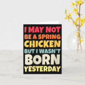 Womens Funny Getting Older Retro Spring Chicken Bi カード (黄色い花)