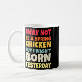 Womens Funny Getting Older Retro Spring Chicken Bi コーヒーマグカップ (左)