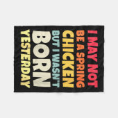 Womens Funny Getting Older Retro Spring Chicken Bi フリースブランケット (正面(横))