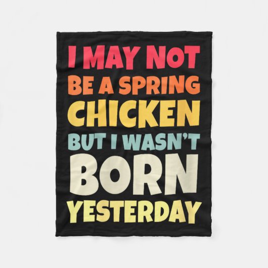 Womens Funny Getting Older Retro Spring Chicken Bi フリースブランケット (正面)