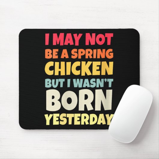 Womens Funny Getting Older Retro Spring Chicken Bi マウスパッド (マウス)