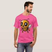 Womens Funny Halloween Honey Bee Zombie Comic VNec Tシャツ (正面フル)