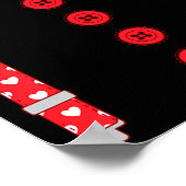 Women's Funny Hearts Bow Tie Suspenders Valentine' ポスター (角)