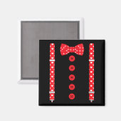 Women's Funny Hearts Bow Tie Suspenders Valentine' マグネット (正面/裏面)