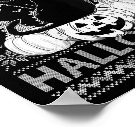 Womens Funny I Prefer Halloween Black Cat Ugly Chr ポスター (角)