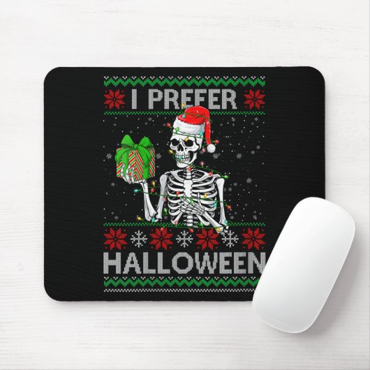 Womens Funny I Prefer Halloween Skeleton Ugly Chri マウスパッド (マウス)