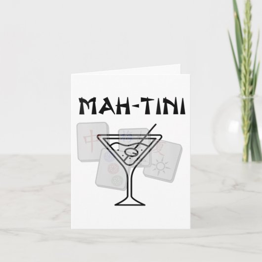 Womens Funny Mahjong Martini Tail Mah Jongg V-neck カード (正面)