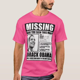 Womens Funny Missing Barack Obama Liberal Poster V Tシャツ