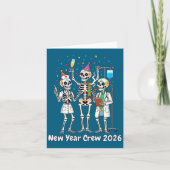 Women's Funny Nurse Skeleton New Year Crew 2026 Er カード (正面)