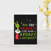 Womens Funny On The List Of Naughty And I Regret N カード (黄色い花)