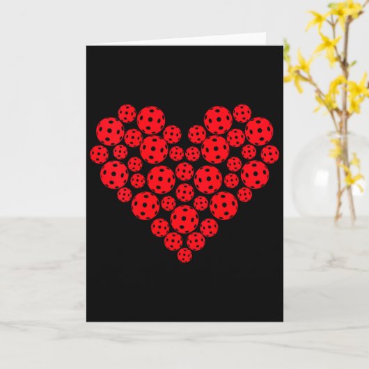 Womens Funny Pickleball Love Heart Shape Valentine カード (黄色い花)