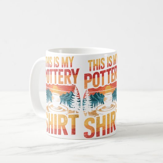 Womens Funny Pottery コーヒーマグカップ (正面左)