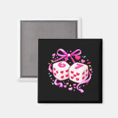 Women's Funny Preppy 67 Valentine Six Seven Dice 6 マグネット (正面/裏面)