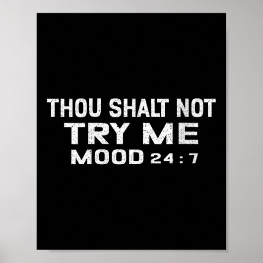 Womens Funny Quote Graphic Thou Shalt Not Try Me,  ポスター (正面)