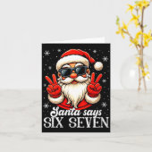 Womens Funny Santa Says Six Seven Christmas 67 Mem カード (黄色い花)
