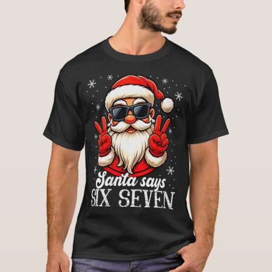 Womens Funny Santa Says Six Seven Christmas 67 Mem Tシャツ (正面)