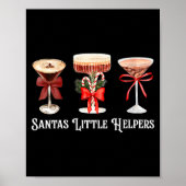 Womens Funny Santa's Little Helper Martini Tail Me ポスター (正面)