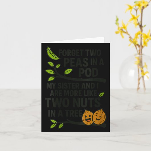 Womens Funny Sisters Quote Forget Two Peas In A D  カード (黄色い花)