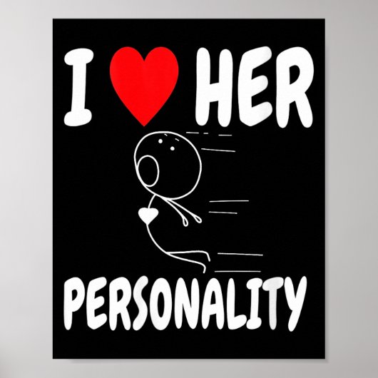 Women's Funny Valentine's Day Couple Matching I Lo ポスター (正面)