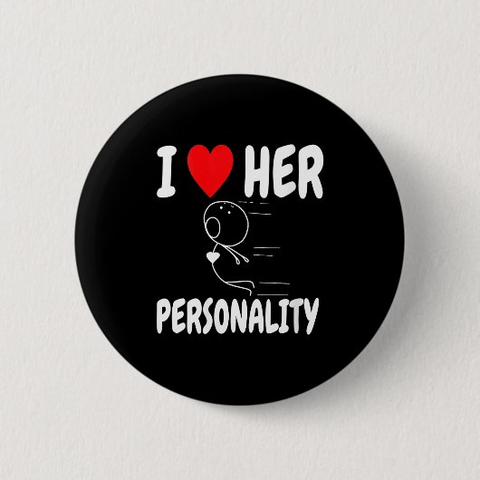 Women's Funny Valentine's Day Couple Matching I Lo 缶バッジ (正面)