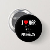 Women's Funny Valentine's Day Couple Matching I Lo 缶バッジ (正面&裏面)