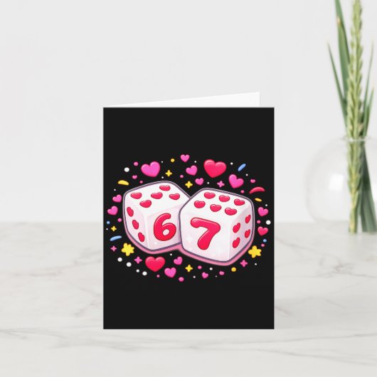 Women's Funny Valentines Day Shirt Cute Dice 67 Me カード (正面)