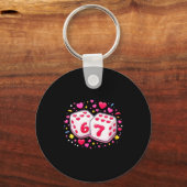 Women's Funny Valentines Day Shirt Cute Dice 67 Me キーホルダー (正面)