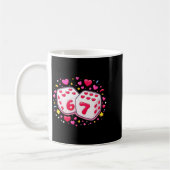 Women's Funny Valentines Day Shirt Cute Dice 67 Me コーヒーマグカップ (左)