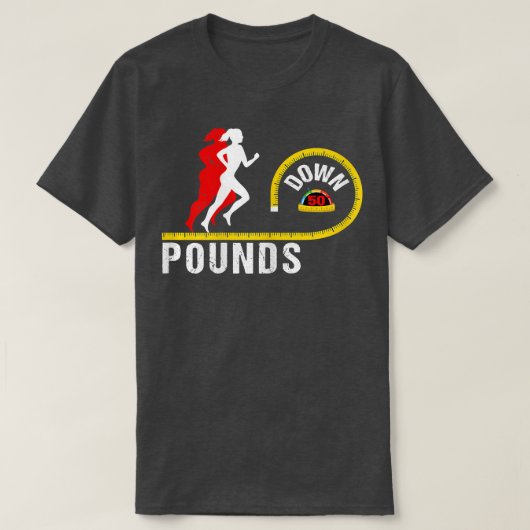 Womens Funny Weight Loss Down 50 Pounds Gym Motiva Tシャツ (デザイン正面)