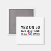 Womens Funny Yes On 50 Fair Election In All 50 Sta マグネット (正面/裏面)