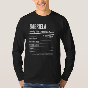 Womens Gabriela栄養ファクトサービングサイズCa Tシャツ