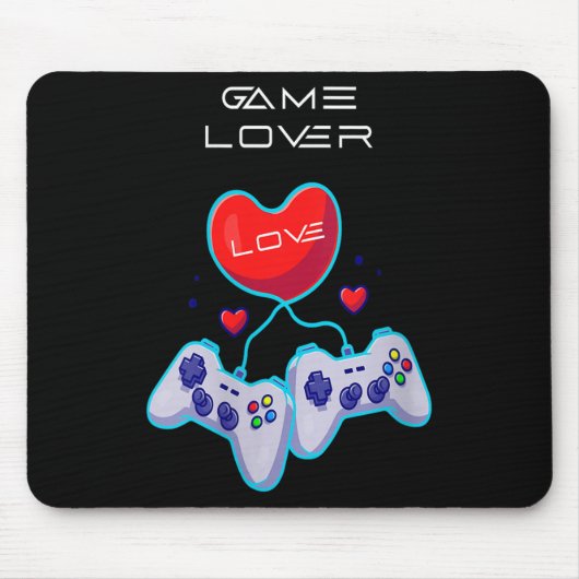 Womens Gamer Couple Love Gamepad Heart Humor Theme マウスパッド (正面)