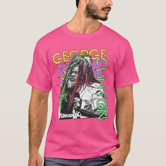 Womens George Clinton Funkadelic Comic Burst VNeck Tシャツ (正面)