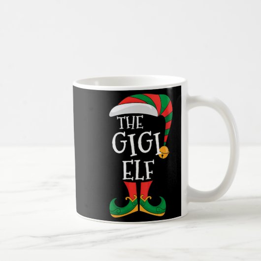 Womens Gigi Elf Xmas Matching Pajamas Group Christ コーヒーマグカップ (右)