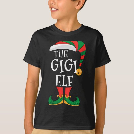 Womens Gigi Elf Xmas Matching Pajamas Group Christ Tシャツ (正面)