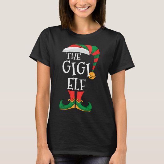 Womens Gigi Elf Xmas Matching Pajamas Group Christ Tシャツ (正面)