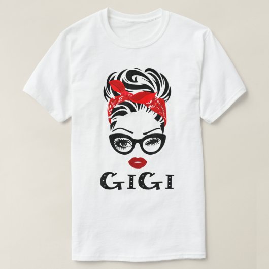 Womens GIGI Wink Eye Woman Face Gift for GIGI Gran Tシャツ (デザイン正面)
