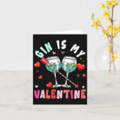 Women's Gin Is My Valentine Hearts Matching Drinke カード (黄色い花)