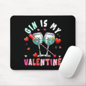 Women's Gin Is My Valentine Hearts Matching Drinke マウスパッド (マウス)