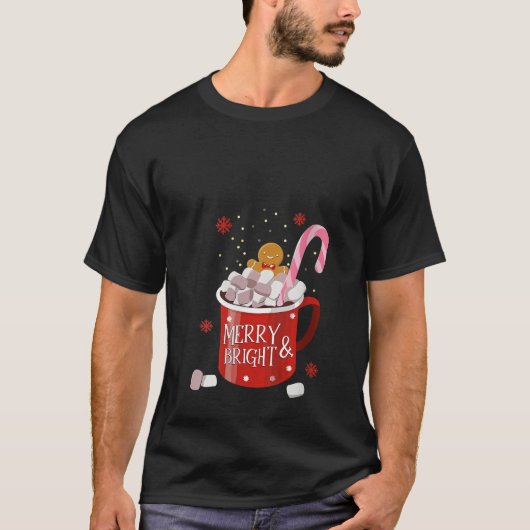 Womens Gingerbread Retro Merry And Bright Christma Tシャツ (正面)