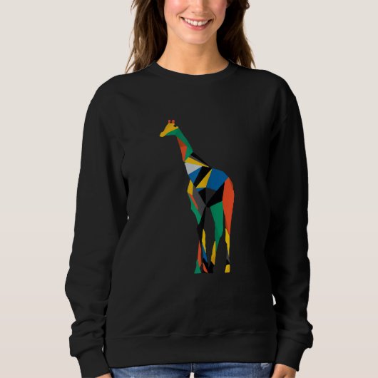 Womens Giraffe Graphic Cute Giraffe Cool Animal 5 スウェットシャツ (正面)