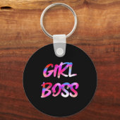 Womens Girl Boss V-neck  キーホルダー (正面)